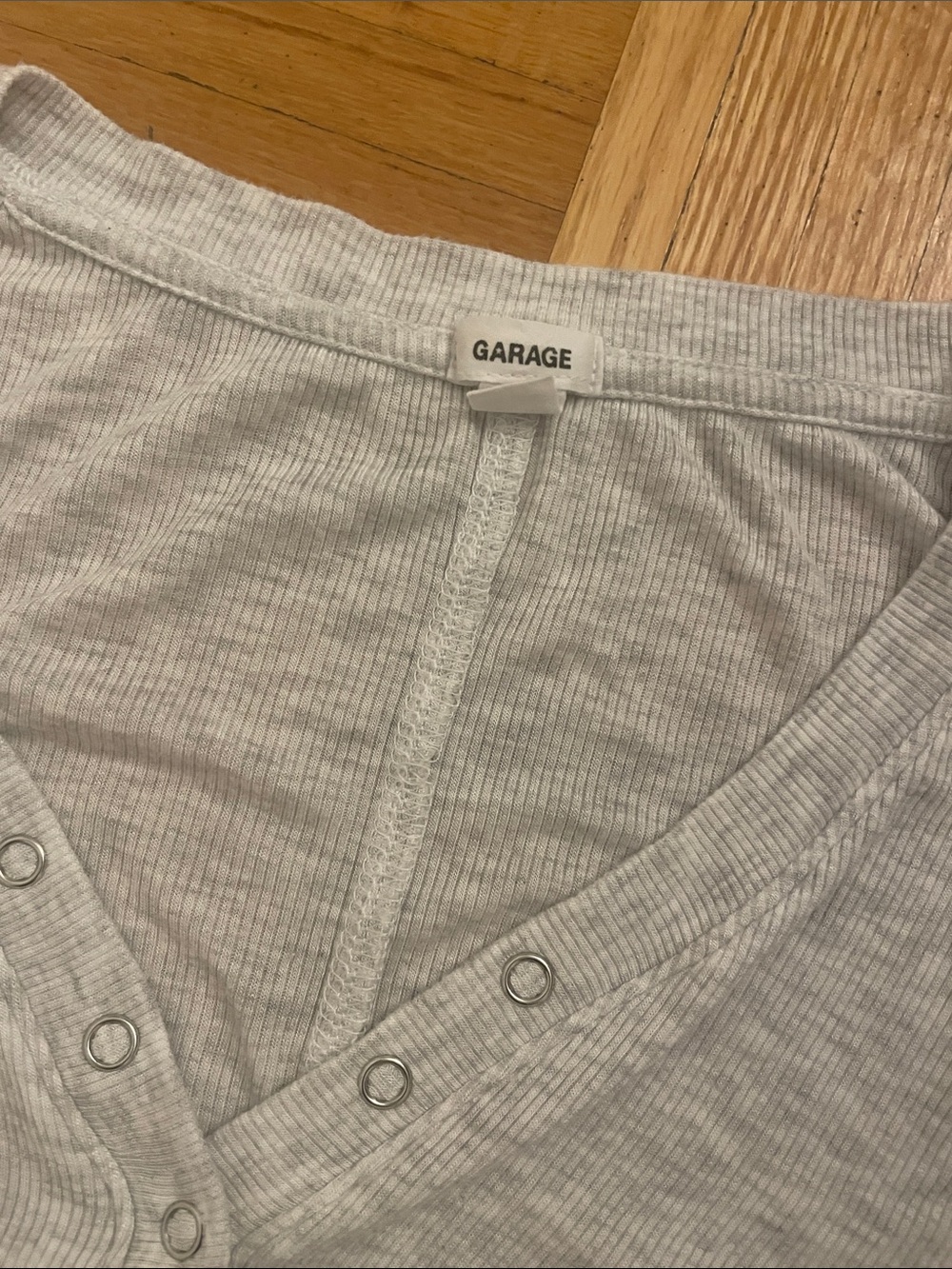 Garage Soft Ribbed Henley - Grey - Picture 2 of 3